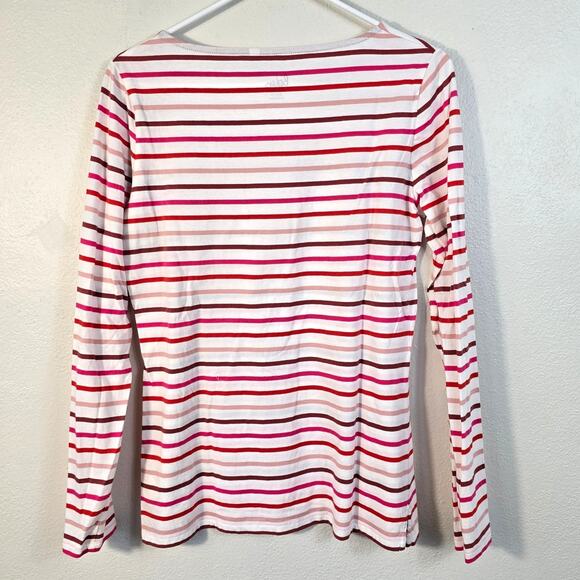 Boden Stripes Ahead of The Rest Top Women's 8 Pink Red Preppy Casual Nautical - Picture 2 of 9